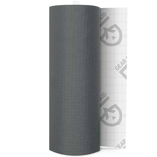 GEAR AID Tenacious Tape 3” x 20” Fabric and Vinyl Gear Repair Tape, Fix Holes and Rips in Puffy Jackets, Rain Gear, Tents, Sleeping Bags and Outdoor Equipment, Gray, 1 Roll