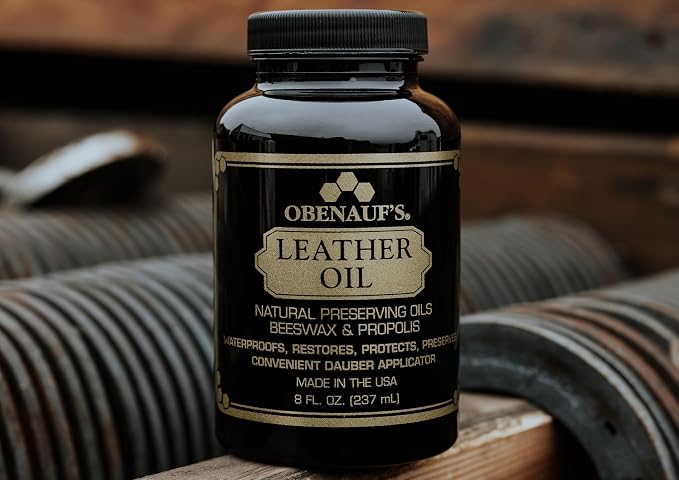 Obenauf's Leather Care Essentials Kit - 4oz Heavy Duty Leather Preservative - 8oz Leather Oil Leather Conditioner - 8oz Cleanit Leather Cleaner - Horsehair Brush - Cleaning Cloth