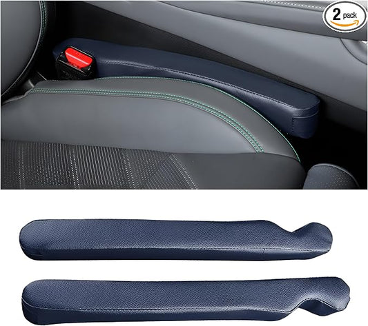 Mandark Car Seat Gap Filler, 2PCS Leather Vehicle Gap Stopper to Fill Between Seat and Console, Automotive Crevice Plug Blocker Accessories from Dropping, Universal for SUV, Sedan, Truck (Dark Blue)