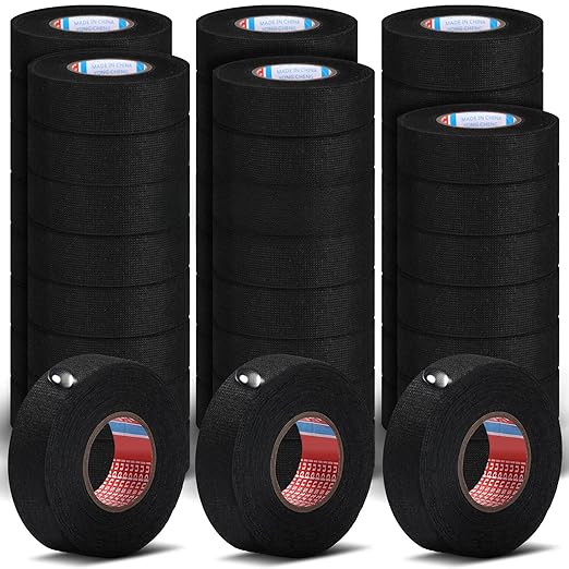 Outus Wire Harness Cloth Electrical Tape Wire Loom Harness Automotive Heat Proof Cloth Tape for Automotive Electrical Wrap Protection Insulation Cable Fixed(50 Roll,3/4 Inch X 49.2 ft)