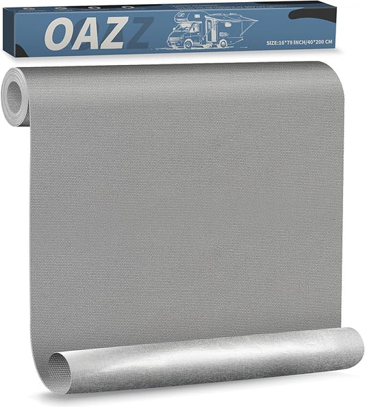 OAZ 16 x 79 inch Canvas Repair Patches Canvas Fabric Patch Self-Adhesive Fabric Repair Tape Waterproof Outdoor Gear Patch Kit for Boat Cover Awning Sofa Chair Couch Tent Bag (Gray)