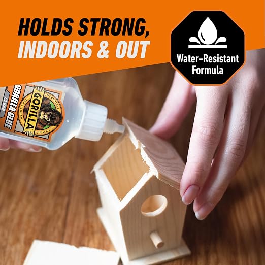 Gorilla Clear Glue, 1.75 Ounce Bottle (Pack of 1) - Crystal Clear, All Purpose, and Water Resistant