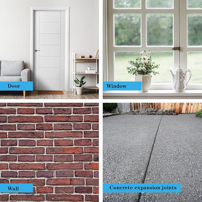 Concrete Expansion Joint Filler, 5/8" Expansion Joint Repair Replacement, Concrete Crack Repair, Backer Rod, Flexible Foam Rubber Seal, Rubber Strip for Sidewalk, Driveway, Walkway, Doors, Windows