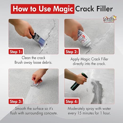 Tan 1.4 LB Magic Crack Filler Bottle, Tan - Easy, No-Mess Crack Repair for Concrete, Masonry & Asphalt - Durable & Weather-Resistant