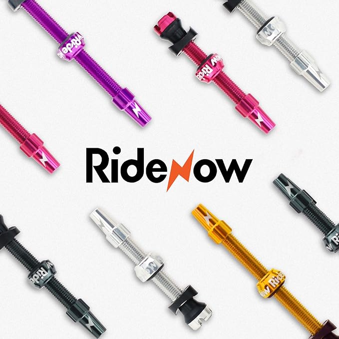 RideNow Tubeless Presta Valve Stems, 85mm Super Light 7075 Aluminum Alloy Presta Tubeless Valve Stem Kit with Valve Core Remover Tool and Valve Stem Caps, Multiple Color and Size Options(Pair), Purple