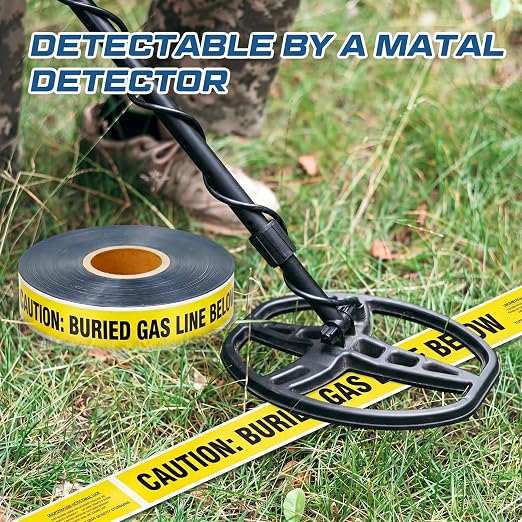 2 Rolls " Caution Buried Gas Line Below" 2 Inch x 1000 Feet Warning Tape
