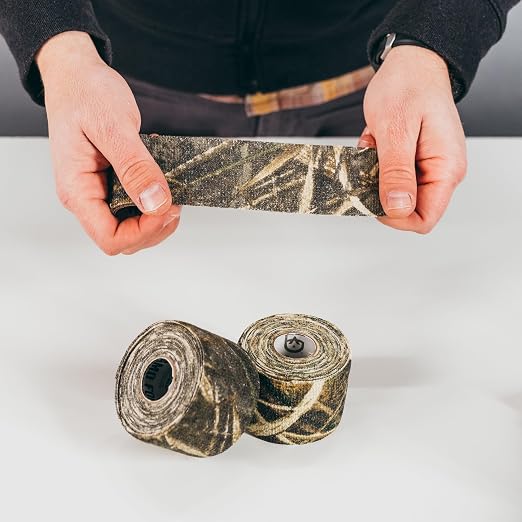 GEAR AID Camo Form Self-Cling and Reusable Fabric Camouflage Wrap, Adds Grip and Shield Hands from Hot or Cold Surfaces to Protect You and Your Equipment, Obsession, 2” x 144” Roll, 1 Pack