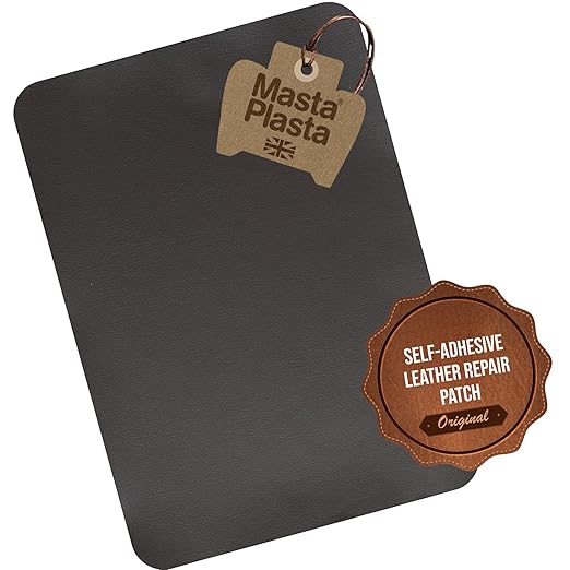 MastaPlasta Original Self-Adhesive Leather Patches for Furniture Repair - Dark Brown 11" x 8" (28 x 20 cm). Upholstery-Quality Patch for Leather Chair, Leather Patch for Car Seat Repair