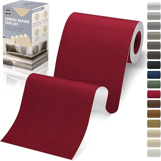 OAZ 4 x 79 inch Canvas Repair Patches Fabric Patch Self-Adhesive Canvas Repair Tape Waterproof Outdoor Gear Patch Kit for Boat Cover Awning Sofa Chair Couch Tent Bag (Burgundy)