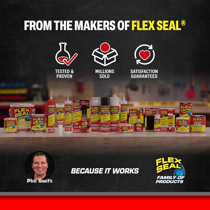 Flex Seal, 14 oz, 2-Pack, Brown, Stop Leaks Instantly, Waterproof Rubber Spray On Sealant Coating, Perfect for Gutters, Wood, RV, Campers, Roof Repair, Skylights, Windows, and More