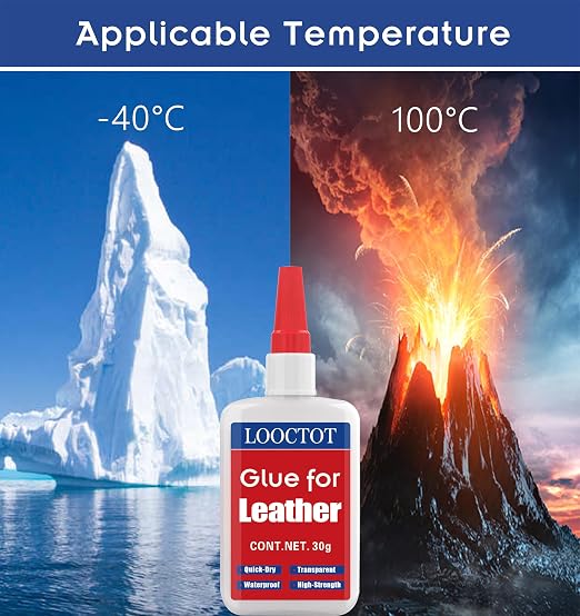 LOOCTOT 30g Leather Glue,Adhesive for Purses,Sofas and Furniture,Leathercraft;Super Instant Glue Bonding Between Leathers,Quick-Dry Waterproof Clear