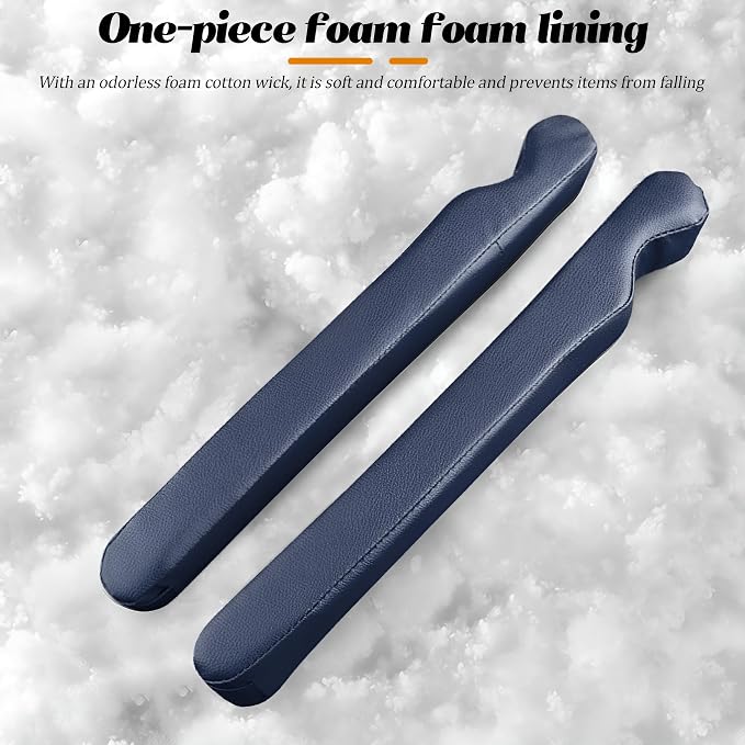 Car Seat Gap Filler, 2PCS Soft Foam Leather Vehicle Seat Crevice Blocker Stop Things from Dropping, Automotive No Drop Plug Guard Gap Stopper, Universal for Truck SUV RV (Dark Blue)