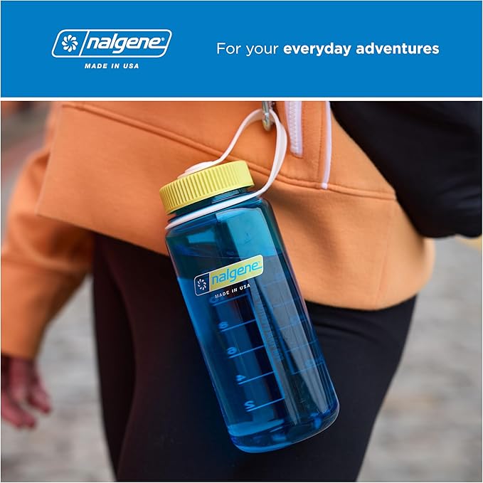 Nalgene 16 oz Wide Mouth Water Bottle | Slim Cup Holder Size, BPA-Free, Durable & Leak Proof, Lightweight Travel Bottle, Mocha