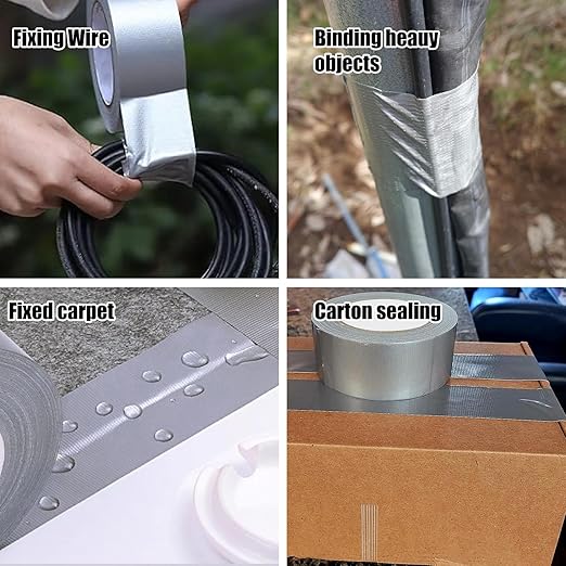 3 Pack Sliver Duct Tape ， Waterproof Heavy Duty Duct Tape,Strong Adhesive garyTape Bulk for Indoor Outdoor Repairs Tear by Hand, 60 Yards x 2 Inch Total，Bulk Value for Repairs