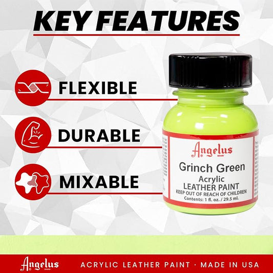 Angelus Acrylic Leather Paint, 1 Fl Oz (Pack of 1), Grinch Green