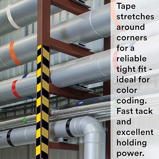 3M Vinyl Tape 764, General Purpose, 3 in x 36 yd, Red, 1 Roll, Light Traffic Floor Marking Tape, Social Distancing, Color Coding, Safety, Bundling