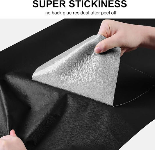 YAFLC Leather Repair Patch for Furniture, 4" x 63" Self Adhesive Leather Repair Kit Vinyl Repair Tape for Car Seat Sofa Jackets Couches Chair Black