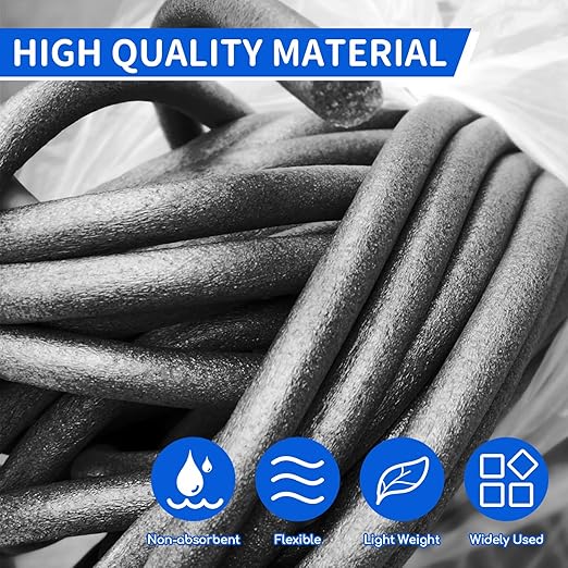 Foam Backer Rod for Gaps Concrete Crack Filler Joints Foam Gap Fillers Caulk Saver Backing Rod Concrete Filler Rope Joint Filler (1/4 Inches x 100 Feet)
