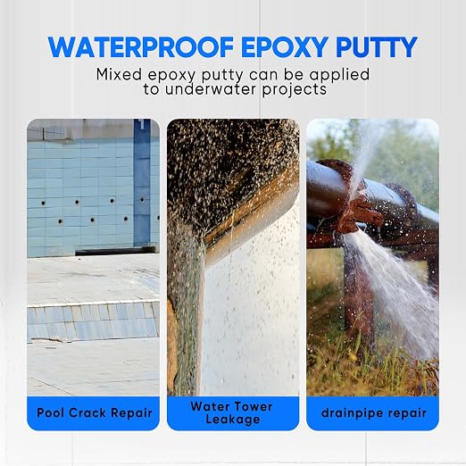 VICPRICME Epoxy Putty Stick, 120 g 2 Part epoxy Quick Repair Adhesive, Hard and Fast Repair for Pools, heaters, Bonds to Metal, Plastic, Wood, Glass, Ceramic Crack Filler, Heat and Waterproof