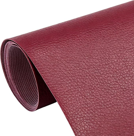 Cremsy Leather Repair Patch, Self Adhesive Leather Repair, Waterproof Vinyl Repair Patch, Cuttable Furniture Repair Tape for Couches, Sofa, Furniture, Car Seats, Bags, Jackets (Burgundy)