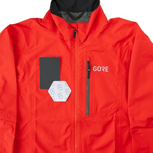 GEAR AID Tenacious Tape Gore-TEX Fabric Patches for Waterproof Jacket & Rain Gear Repair, Black, 2.5” x 2.8” Hex & 2.5” x 4” Rectangle, 2 Patches