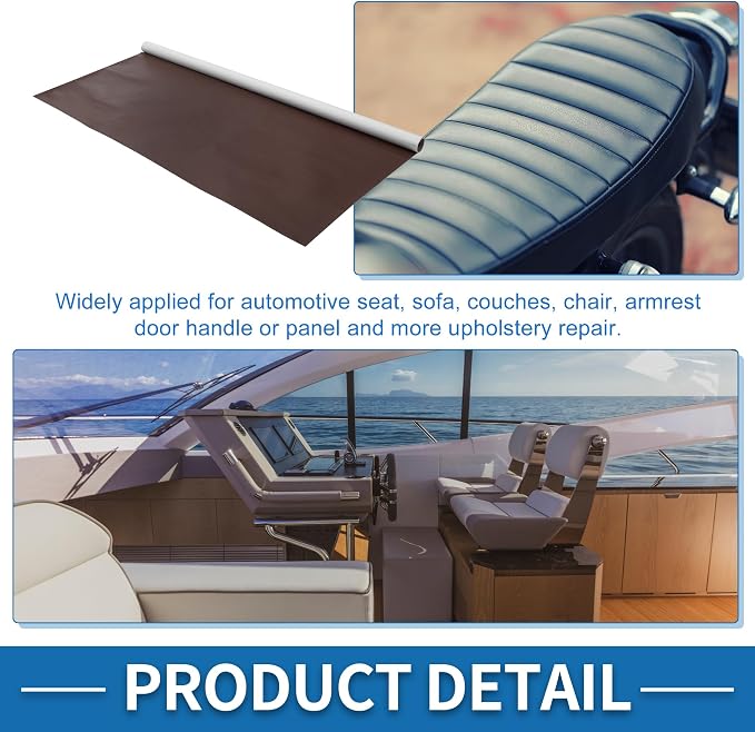 Self Adhesive Leather Repair Patch Strong Stickiness 39"x53.9" Leather Repair Tape PVC Faux Leather Deep Brown 1 Pcs