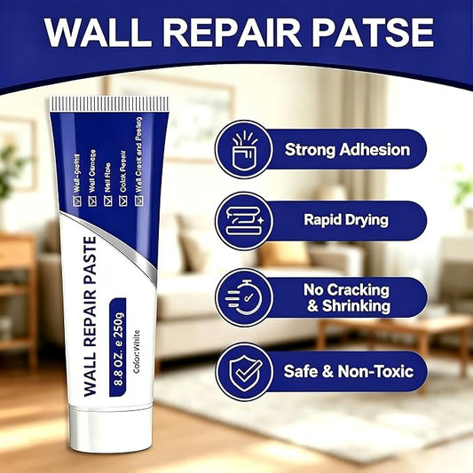 Drywall Repair Kit with Scraper, 2026 Upgrade Wall Repair Paste for Holes & Cracks, Professional Drywall Patch Paste & Wall Repair Ointment for DIY Home Improvement (2 PCS, White)