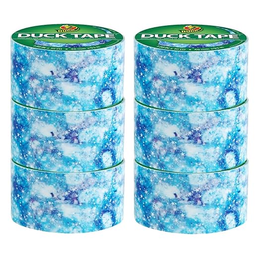 Duck Brand Duct Tape Colors and Patterns, 1.88 Inches x 10 Yards, Starry Galaxy Duct Tape Pattern, 6 Rolls (242736)
