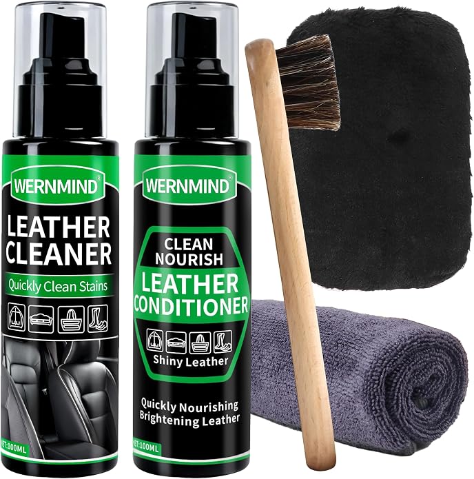 Leather Cleaner Conditioner Car Interiors Care Kit Seat Purses Bags