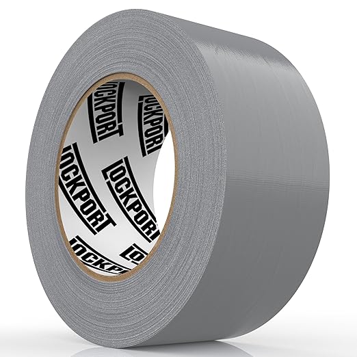 Lockport Duct Tape Heavy Duty Waterproof,20 Yards x 2 Inch,Strong Adhesive Roll for Indoor & Outdoor Repair,No Residue,Tear by Hand - Duct Tape Bulk Value (Silver, 1-Pack (45 Yards x 2 Inch))