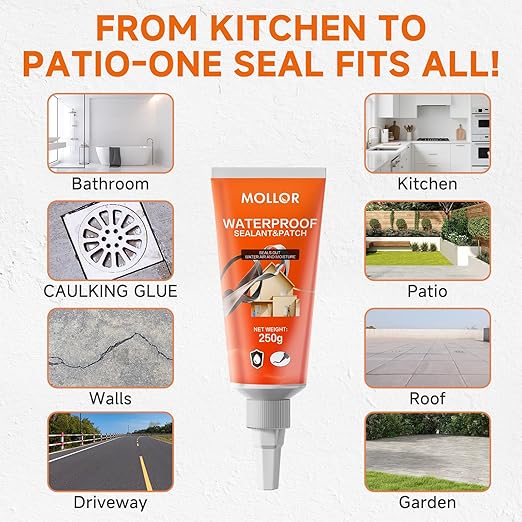 Concrete Crack Filler, Heavy-Duty Cement Crack Filler, Self Leveling Concrete Sealer for Driveway, Walkway, Patio, Waterproof Outdoor Caulking Glue, Gray, 8.8 Floz（3 Pack）