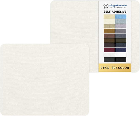 KING MOUNTAIN Canvas Repair Patch 9 x11 Inch 2 Pcs Self-Adhesive Waterproof Fabric Patch for Sofas, Tents, Furniture,Tote Bags, Car Seats (Off White)