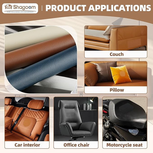 Leather Repair Patch, 17X237 Inch Repair Patch Self Adhesive Waterproof, DIY Large Vinyl Patches for Couches, Furniture, Kitchen Cabinets, Wall （Dark Brown, 17X237 Inch）