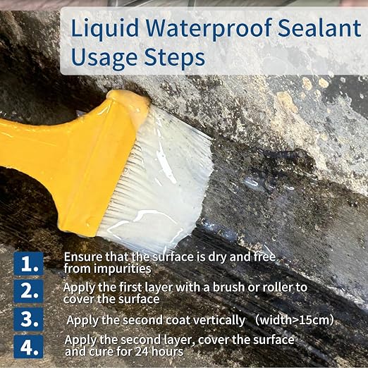 Invisible Waterproof Agent, Liquid Sealant, Transparent Repair Leak Adhesive, Indoor & Outdoor Coating (35.3 OZ)