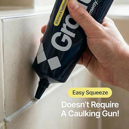 Hemway Light Grey Grout Reviver Kit | Ready Mixed Grout Repair 400g / 210ml with 4 Piece Profiling Tool Kit | Wall & Floor Tile Adhesive, Kitchen Bathroom Shower, Fast Drying