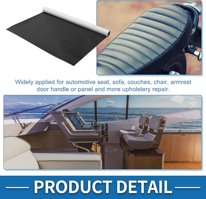 Self Adhesive Leather Repair Patch Strong Stickiness 19.6"x39" Leather Repair Tape PVC Faux Leather Black 1 Pcs