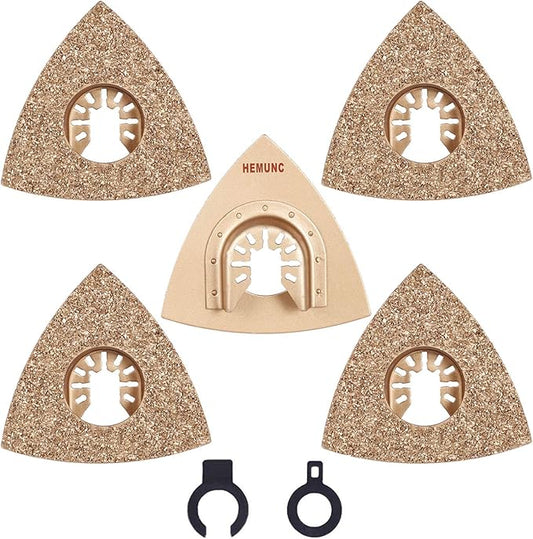 Oscillating Tool Blades, HEMUNC 5pcs Universal Triangle Carbide Oscillating Multitool Saw Blades Accessories kit