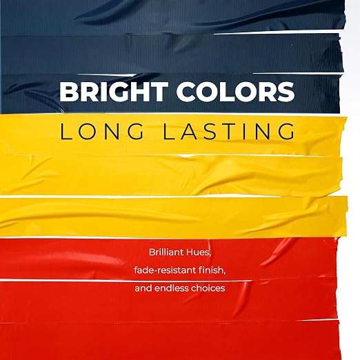 Reniteco 3 Pack Duct Tape, 2 in x 10 Yards Heavy Duty, High-Density Mesh – Clean Tear, No Residue, Waterproof, UV Resistant, for DIY, Color-Coding, Home & Outdoor (Red, Navy Blue, Yellow)