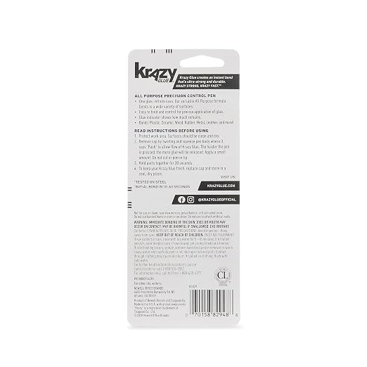 Krazy Glue All Purpose Precision Control Superglue Pen (4g), Clear, Fast-Drying Adhesive, One-Drop Applicator for Plastic, Ceramic, Wood, Rubber, Metal, Leather & More (6 Pack)