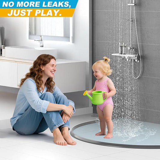 39Inch Shower Threshold Water Dam, Self-Adhesive Silicone Shower Barrier Water Stopper Shower Door Bottom Seal Strip Shower Splash Guard for Bathroom Kitchen Bathtub