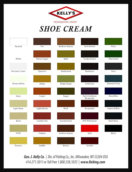 Kelly's Delicate Cream Shoe Polish 1.5 oz - Professional Leather Shoe Cream