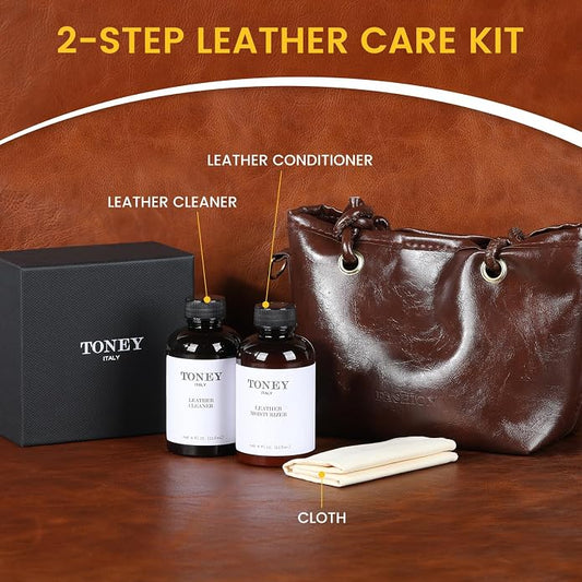 Leather Cleaner & Conditioner Kit,Leather Cleaner,Leather Conditioner,Leather Purse Cleaner & Conditioner Kit,Car Interior Care,Restore Couches,Car Seats & Interior, Jackets, Shoes,Bags for Any Color