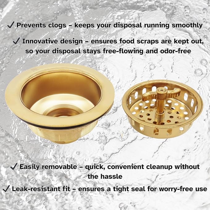 Westbrass A213-01 3-1/2" Wing Nut Twist Style Large Kitchen Sink Basket Strainer, Polished Brass