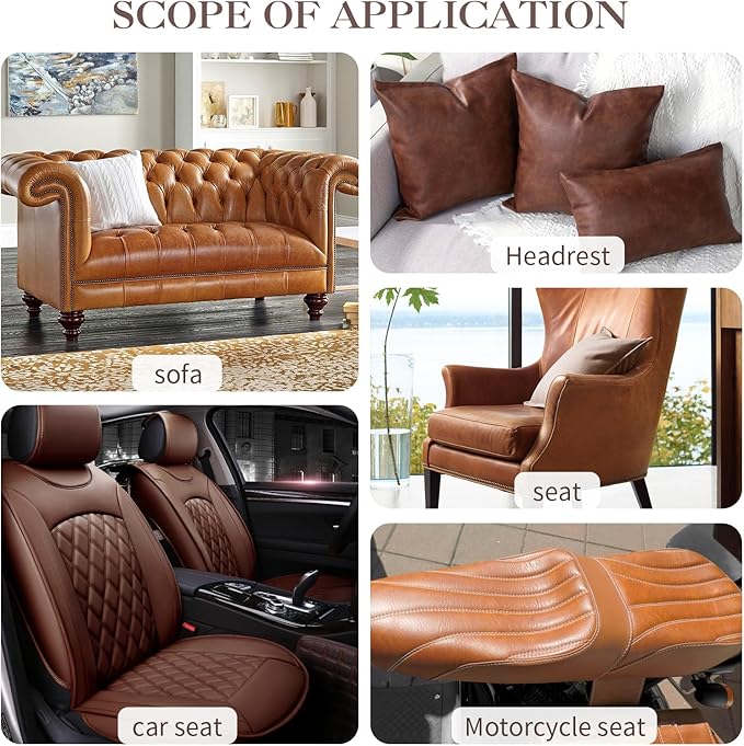 CHEIGHY Leather Repair Kit for Furniture - Advanced PU, Strong Self Adhesive Leather Repair Patch for Couch 3.9x79 inch Vinyl Repair Tape for Car Seat Upholstery Sofa Office Chair (Light Brwon)