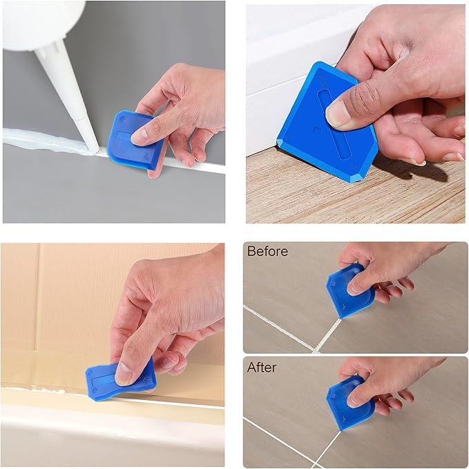 Sausage Caulking Tips 7-23mm Cone Trowel Nozzles Nozzle For Sausage And Bulk Guns Sausage，Stainless steel V-shaped mouth,Glue nozzle + scraper tool set