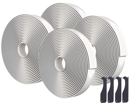 Oleitodh Butyl Seal Putty Tape White1 Inch x 120 Feet(4 Pack),Leak Proof Butal Tape for RV Repair, Window, Boat Sealing, Glass and EDPM Rubber Roof Patching