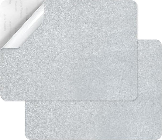 SYLVASS Self Adhesive Leather Repair Patches for Couch, Sofas, Furniture, Car Seats, Office Chairs, Pack of 2 Sliver