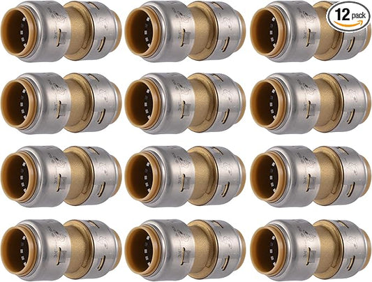 SharkBite Max Coupling, Push to Connect Brass Plumbing Fitting, PEX Pipe, Copper, CPVC, PE-RT, HDPE