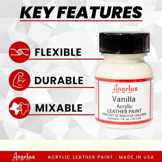 Angelus Acrylic Leather Paint, 1 Fl Oz (Pack of 1), Vanilla