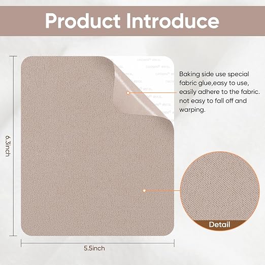 Suede Couch Patch Repair Fabric,6-Piece Self-Adhesive Microfiber Patches，Quick Fix Sofa Chair Car Seat,Furniture & Upholstery Repair Kit. (Rice Pink)